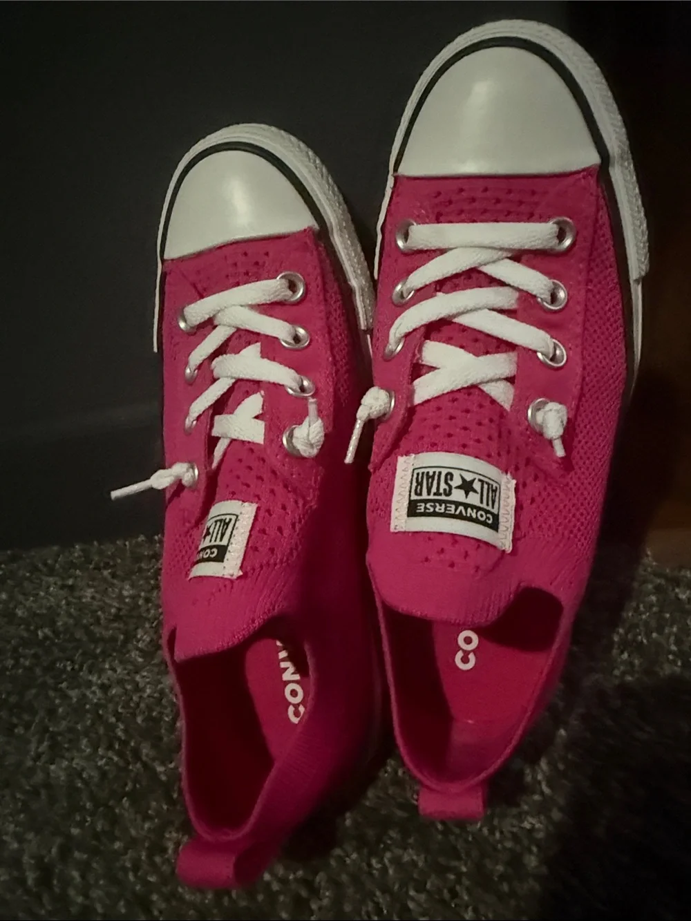Converse Low Top Sneakers - Hot Pink & White